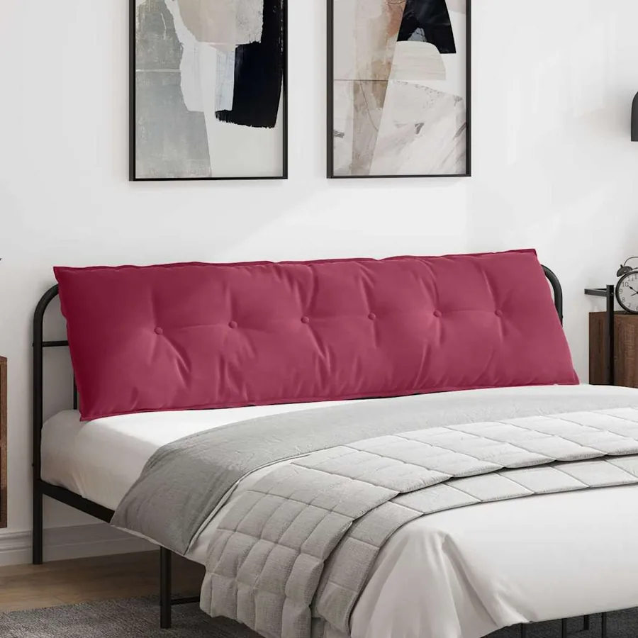 Coussin de Dos Bordeaux 180 x 50 cm Tissu en velours côtelé