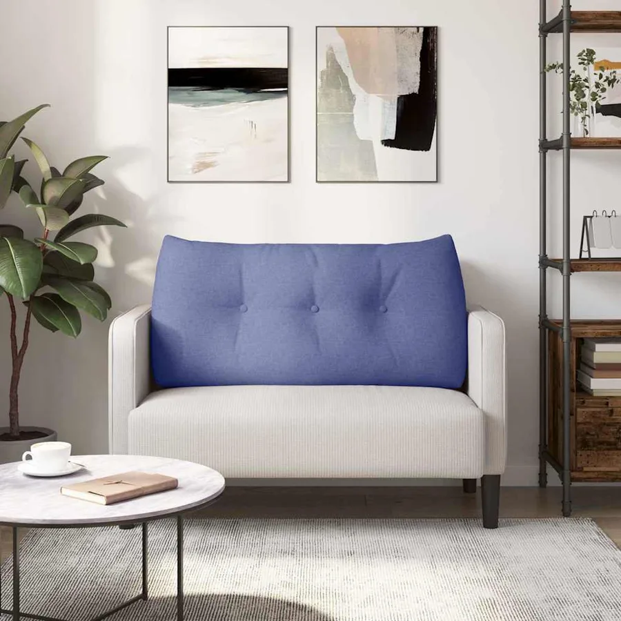 Coussin de Dos Bleu denim 100 x 24 x 50 cm tissu - 4