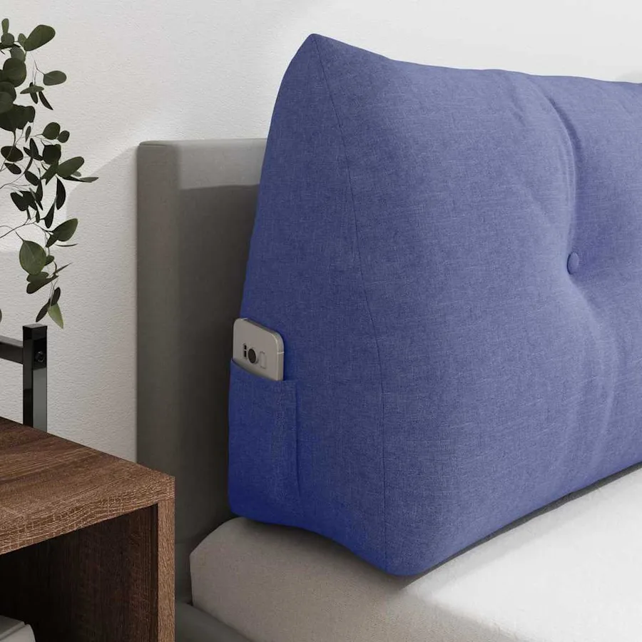 Coussin de Dos Bleu denim 100 x 24 x 50 cm tissu - 5