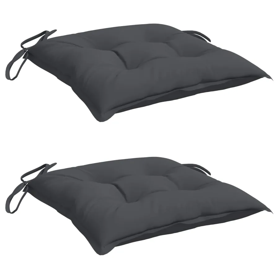 Coussins de chaise lot de 2 anthracite 40x40x7 cm tissu oxford - 3