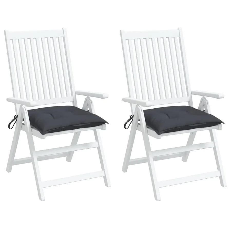 Coussins de chaise lot de 2 anthracite 40x40x7 cm tissu oxford - 4