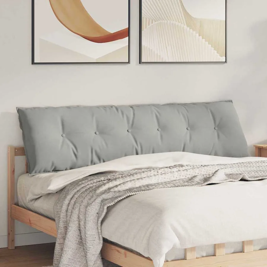 Coussin de Dos Gris clair 180 x 50 cm Tissu en microfibre