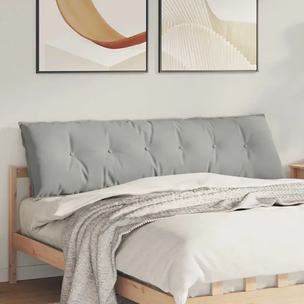 Coussin de Dos Gris clair 180 x 50 cm Tissu en microfibre