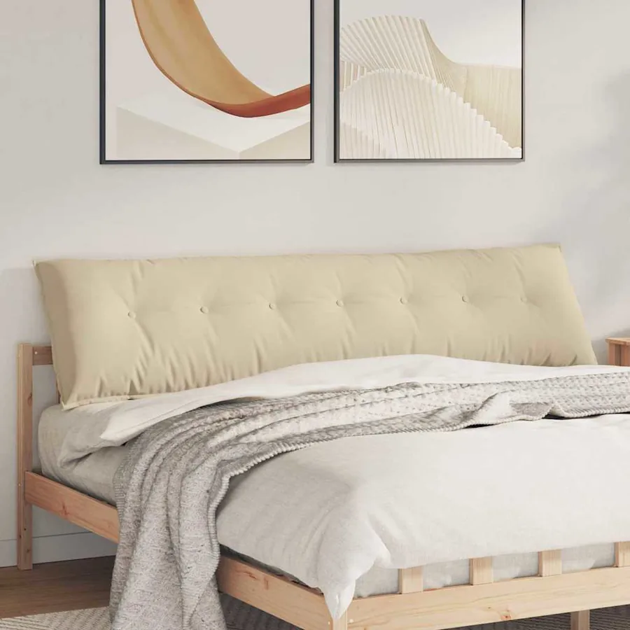 Coussin de Dos Crème 200 x 50 cm Tissu en microfibre