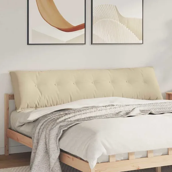 Coussin de Dos Crème 200 x 50 cm Tissu en microfibre