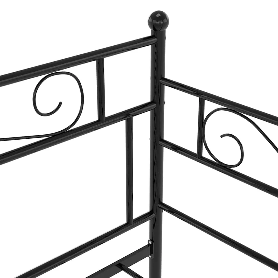 Cadre de canapé-lit extensible sans matelas Noir Métal 90x200cm - 10