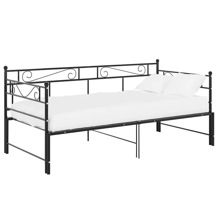 Cadre de canapé-lit extensible sans matelas Noir Métal 90x200cm - 2
