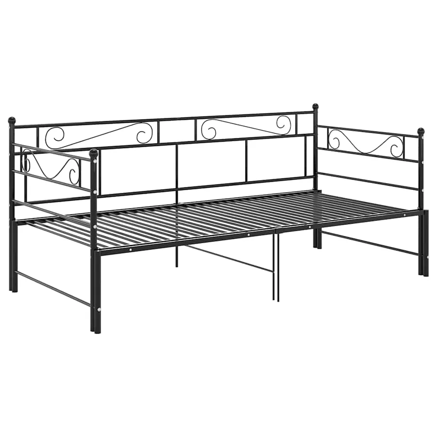 Cadre de canapé-lit extensible sans matelas Noir Métal 90x200cm - 3