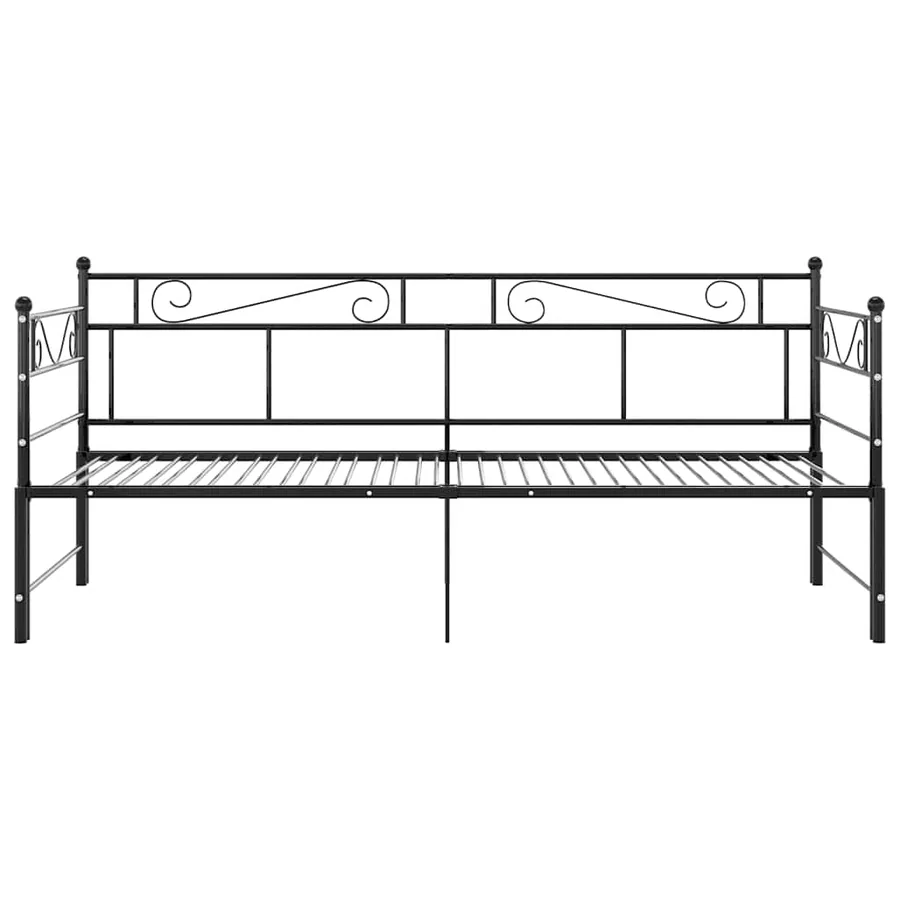 Cadre de canapé-lit extensible sans matelas Noir Métal 90x200cm - 7