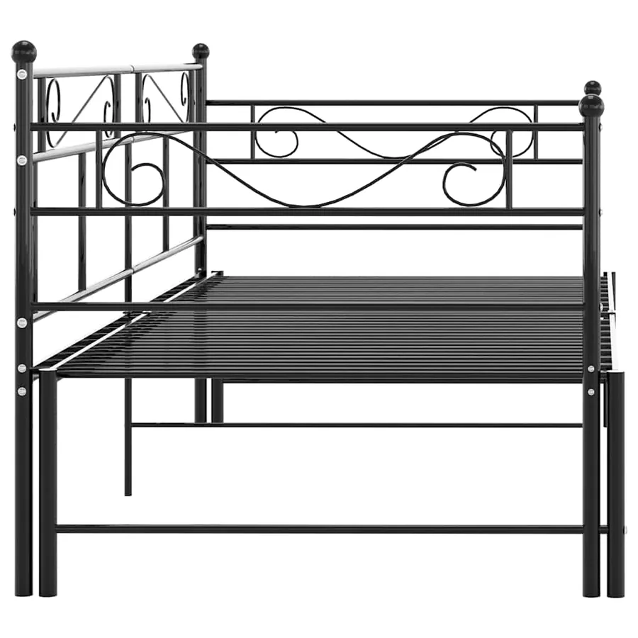 Cadre de canapé-lit extensible sans matelas Noir Métal 90x200cm - 8