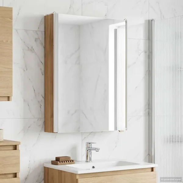 Armoire Miroir de Salle de Bain Chêne artisan