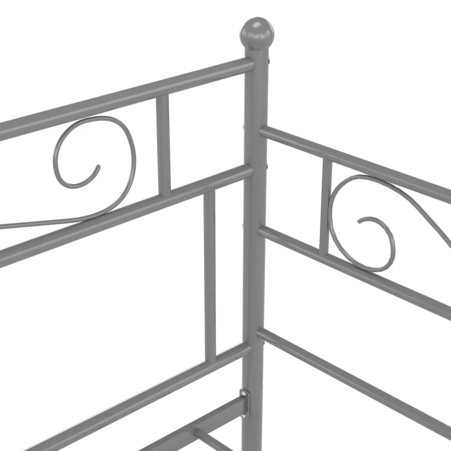 Cadre de canapé-lit extensible sans matelas gris métal 90x200cm - 10