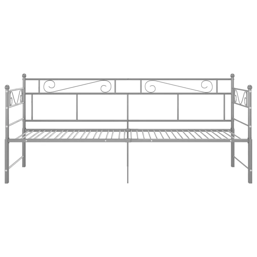 Cadre de canapé-lit extensible sans matelas gris métal 90x200cm - 7