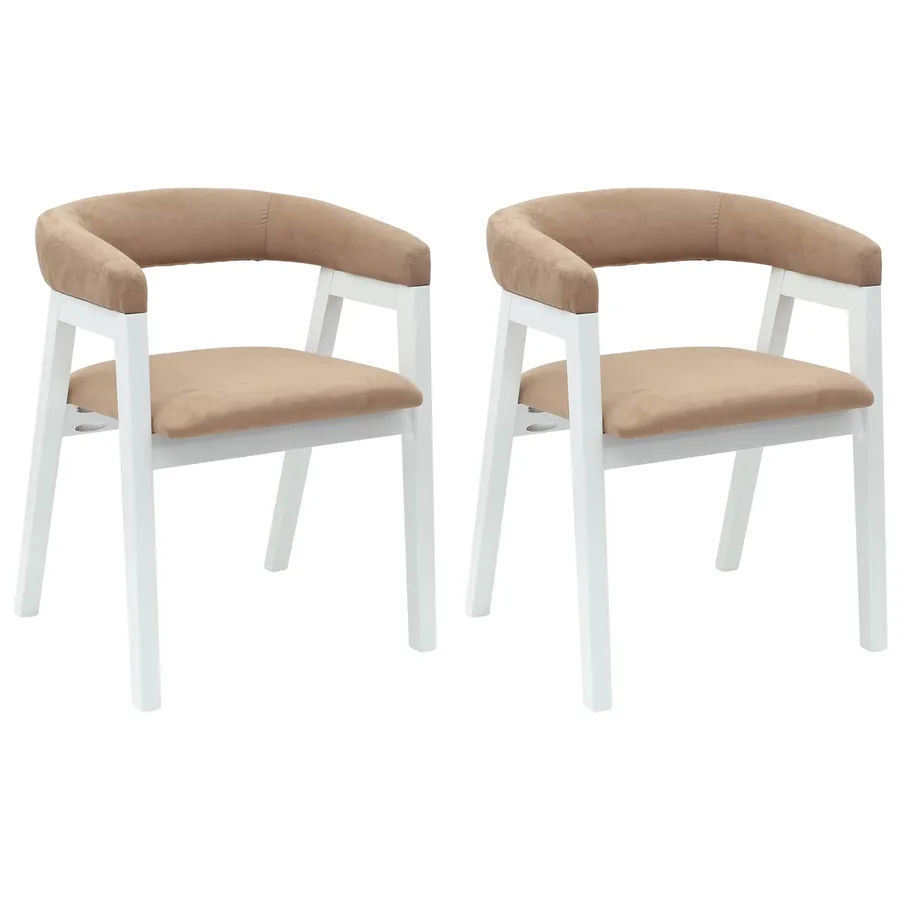 Chaises de salle à manger 2 pcs Blanc 54 x 57 x 73 cm - 2