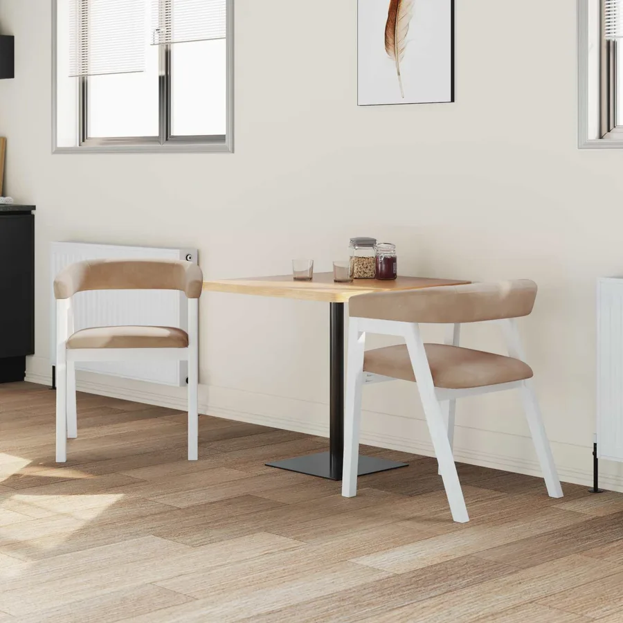 Chaises de salle à manger 2 pcs Blanc 54 x 57 x 73 cm - 3