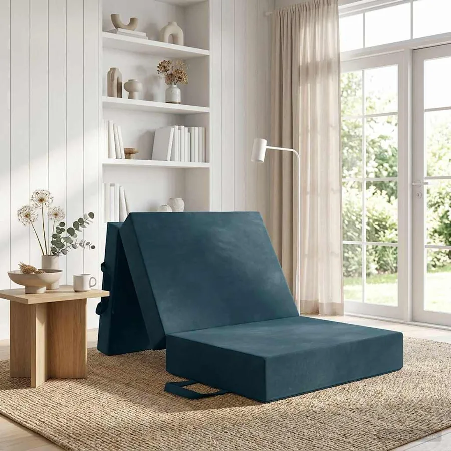 Canapé-lit pliable 75 x 63 x 45 cm Bleu
