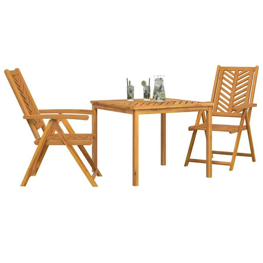 Ensemble de salle à manger pour jardin 3 pc Marron - 3
