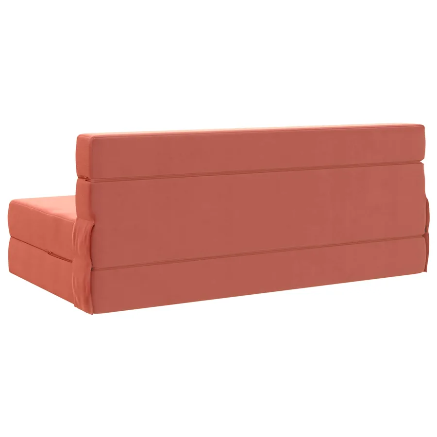Canapé-lit pliable Rouge orange 152 x 86,5 x 60 cm Tissu - 5