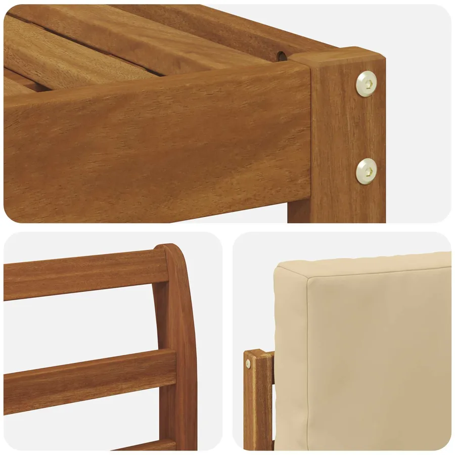 Ensemble de canapés d'extérieur 6 pcs Naturel et Beige - 5
