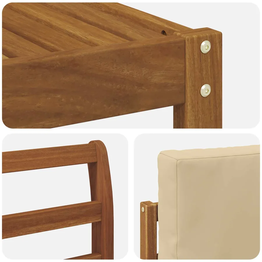 Ensemble de canapés d'extérieur 5 pcs Naturel et Beige - 6