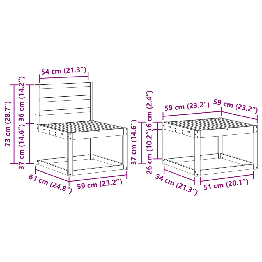 Ensemble de canapés d'extérieur 5 pcs Naturel - 9