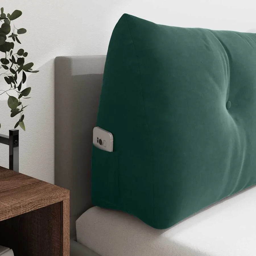 Coussin de Dos Vert foncé 100 x 24 x 50 cm Velours - 5