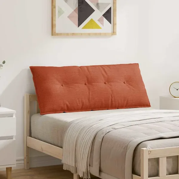 Coussin de Dos Rouge orange 120 x 50 cm Tissu en velours côtelé