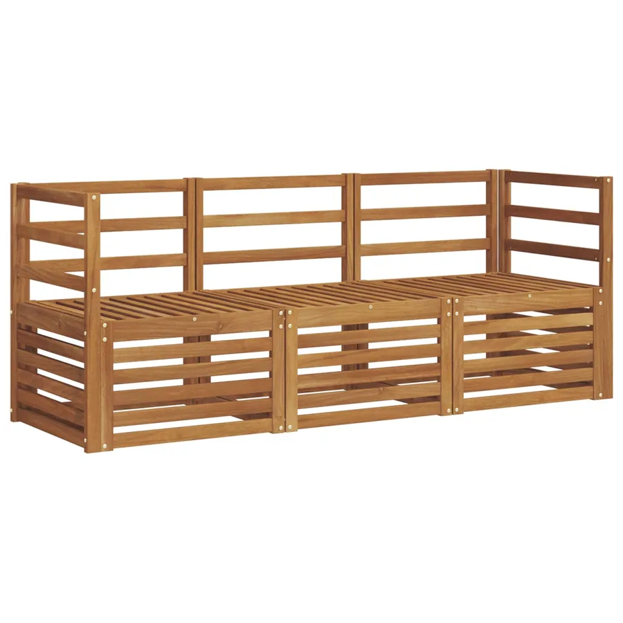 Ensembles de canapés 3 pcs Naturel Bois d'Acacia Massif - 2