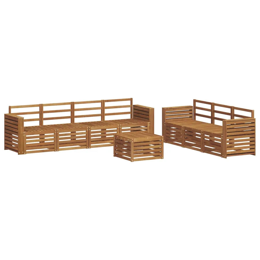 Ensembles de canapés 8 pcs Naturel Bois d'Acacia Massif - 2