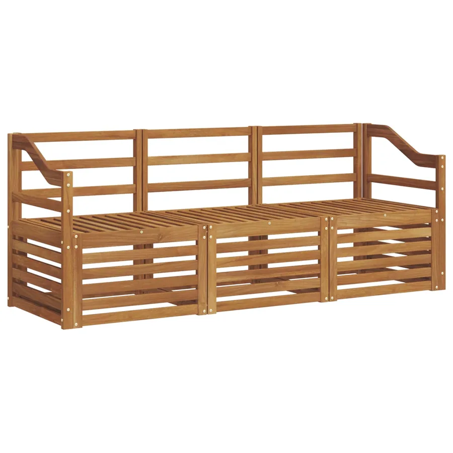 Ensembles de canapés 3 pcs Naturel Bois d'Acacia Massif - 2