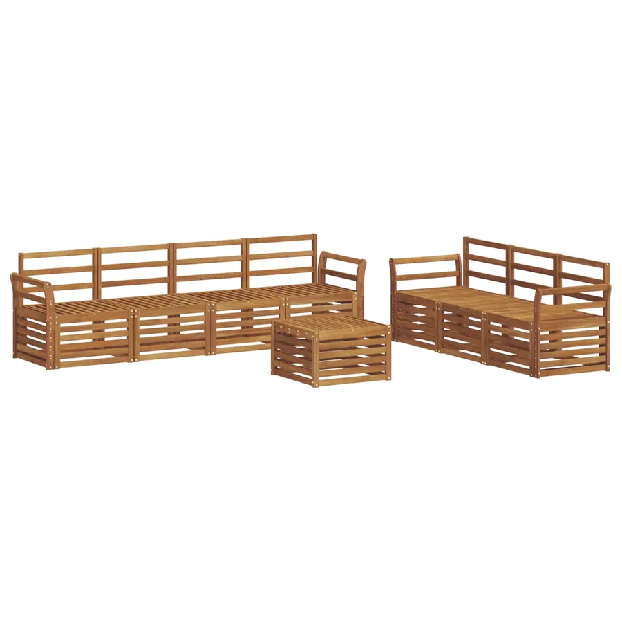 Ensembles de canapés 8 pcs Naturel Bois d'Acacia Massif - 2