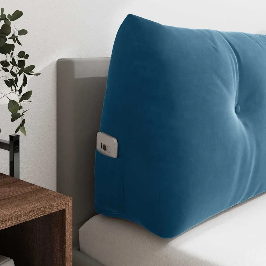 Coussin de Dos Bleu 100 x 24 x 50 cm Velours - 5