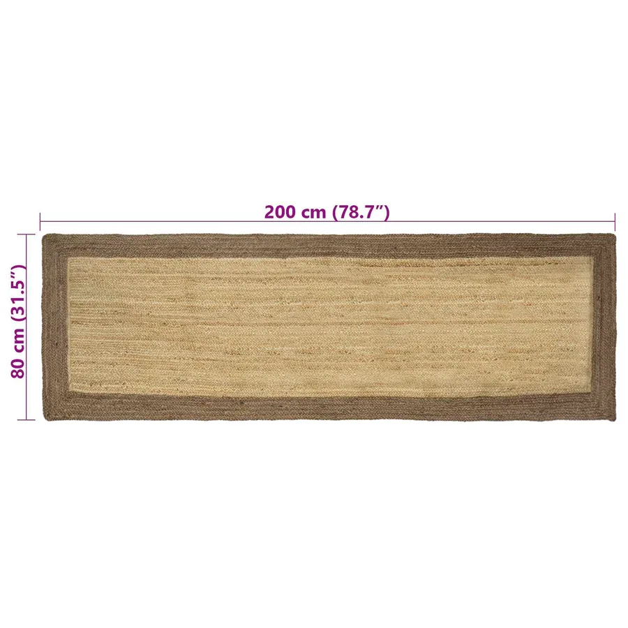 Tapis de surface Gris 80 x 200 cm Jute - 8