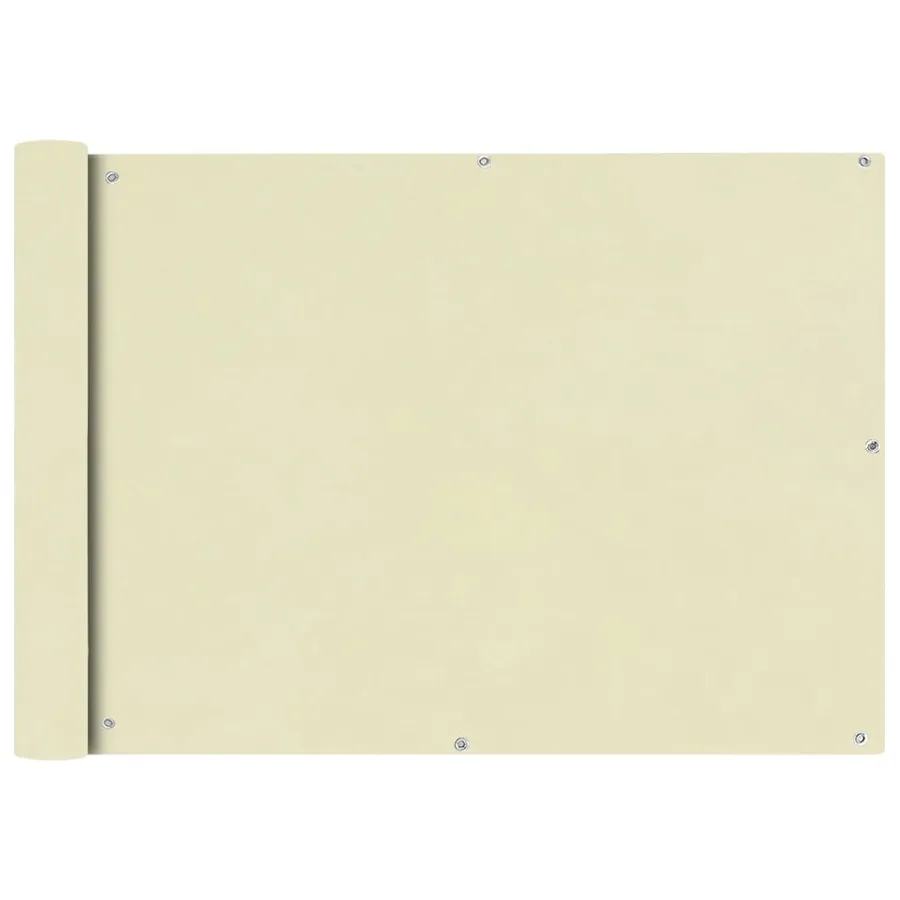 Écran de balcon en tissu Oxford 75x400 cm Crème