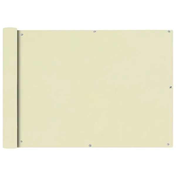 Écran de balcon en tissu Oxford 75x400 cm Crème