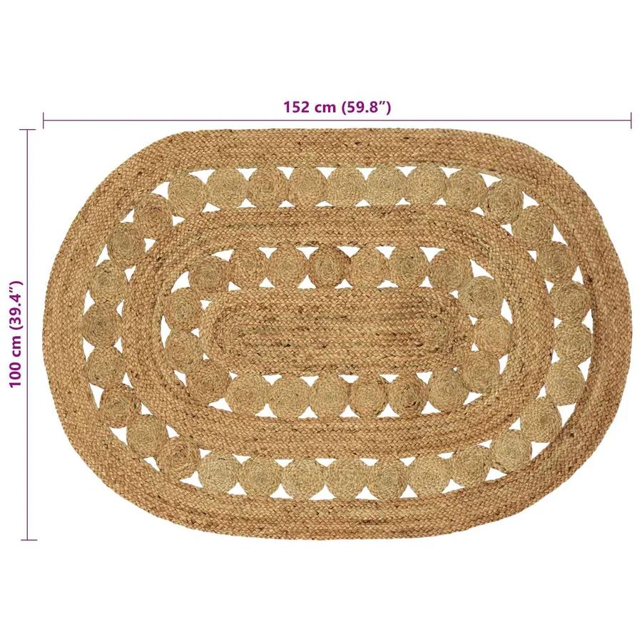 Tapis de surface Naturel 100 x 152 cm Jute - 7