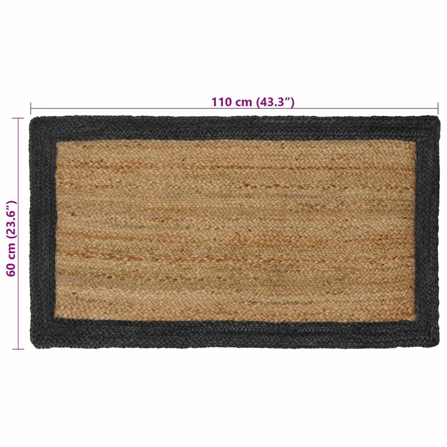 Tapis de surface Gris foncé 60 x 110 cm Jute - 8