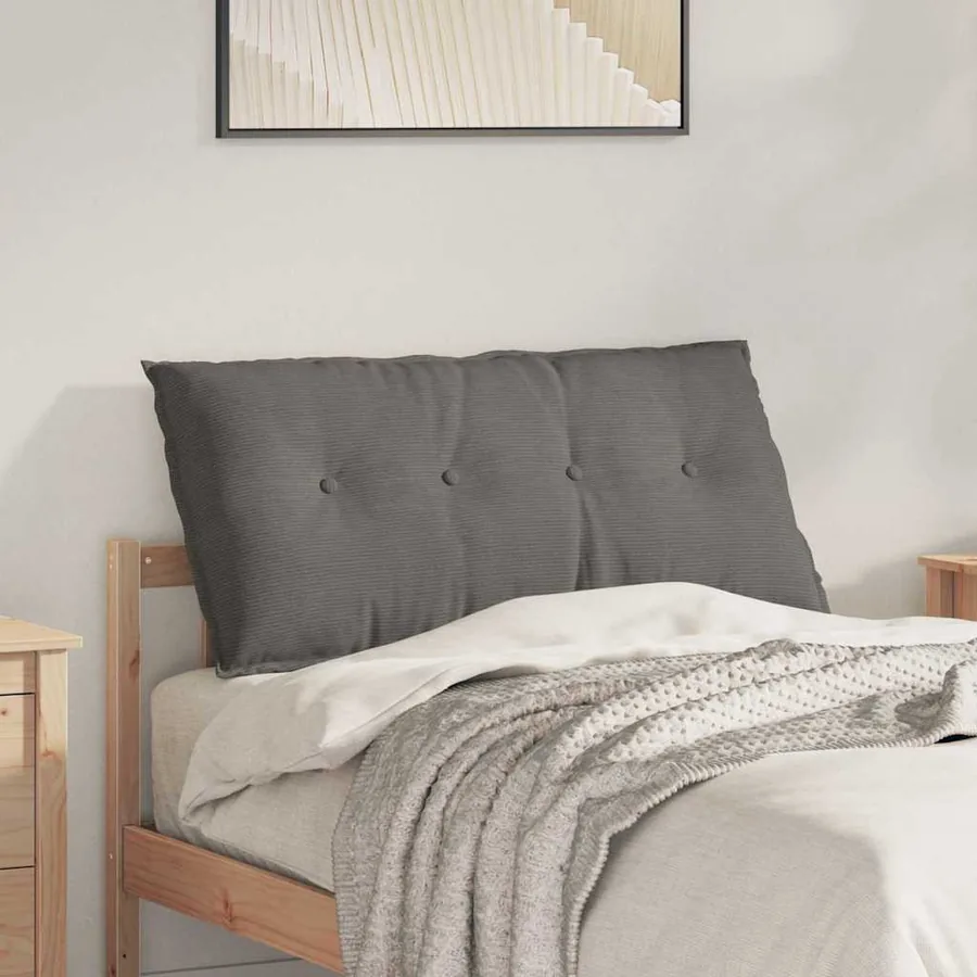 Coussin de Dos Gris clair 100 x 50 cm Tissu en velours côtelé