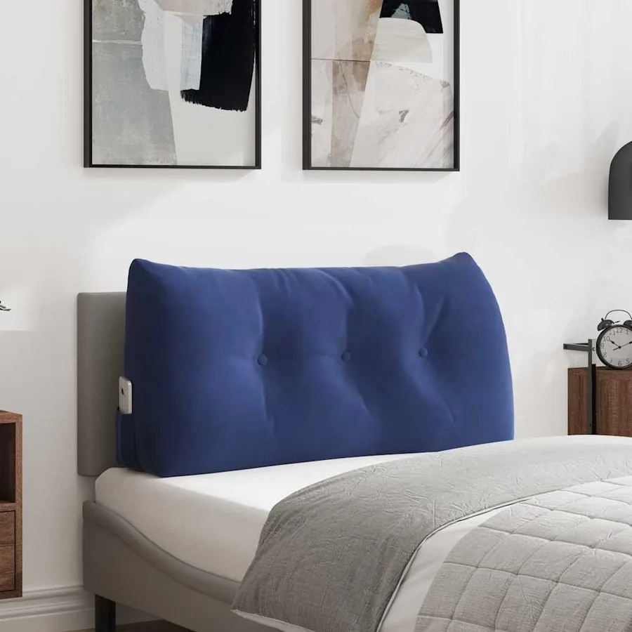 Coussin de Dos Bleu police 100 x 24 x 50 cm Velours