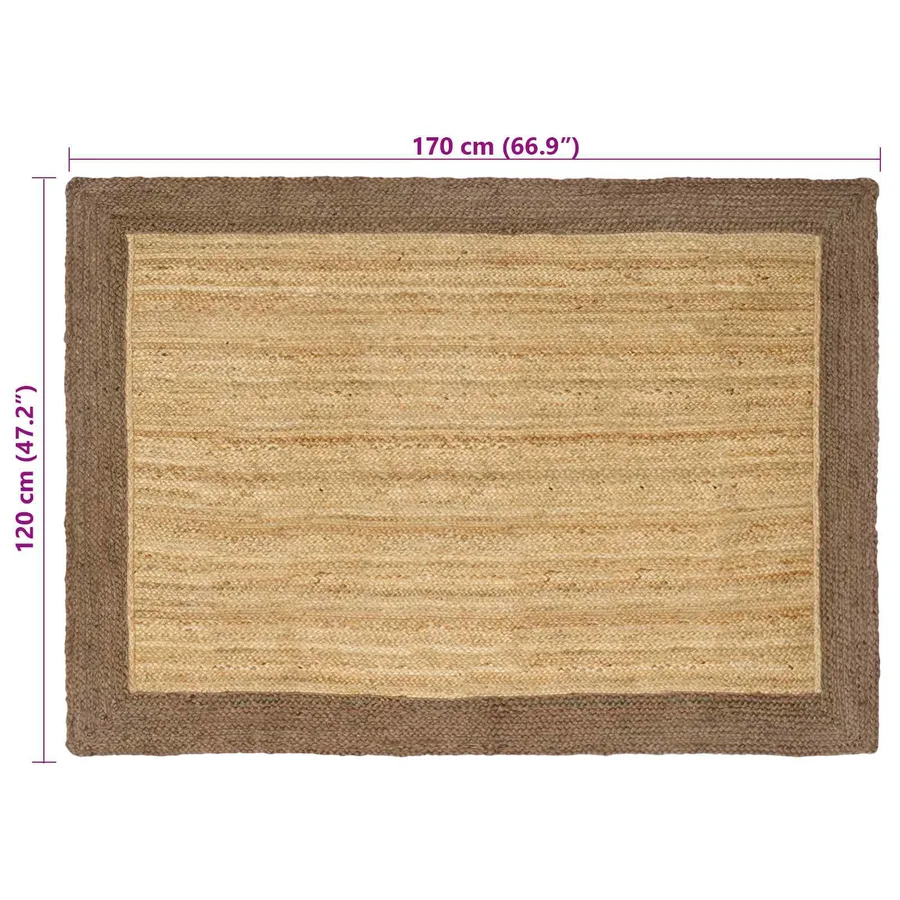 Tapis de surface Gris 120 x 170 cm Jute - 8