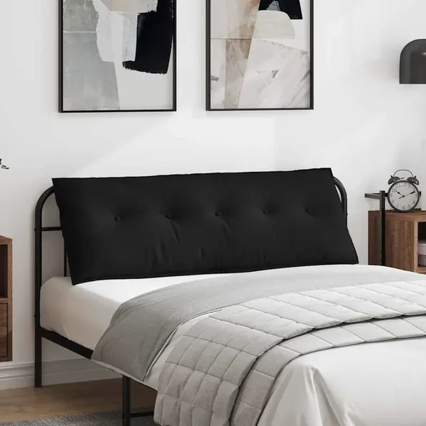 Coussin de Dos Noir 140 x 50 cm Tissu en microfibre