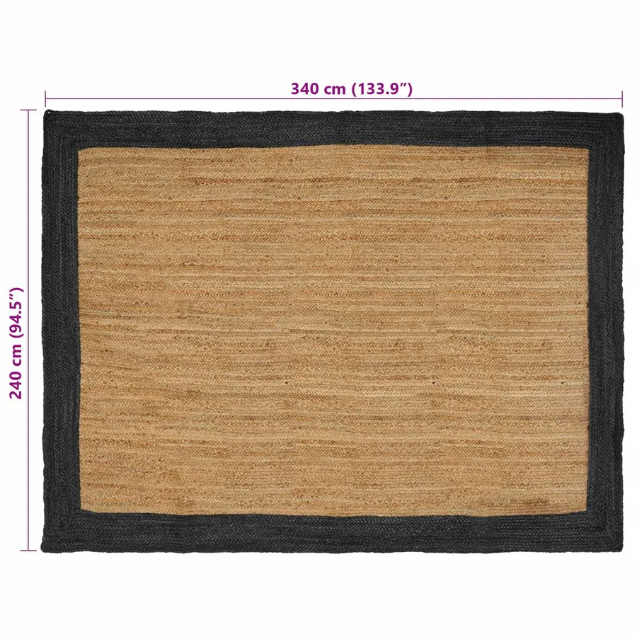 Tapis de surface Gris foncé 240 x 340 cm Jute - 8
