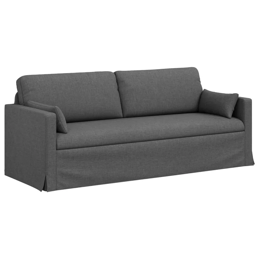 Canapé Gris foncé 198 x 78 x 80 cm tissu - 2