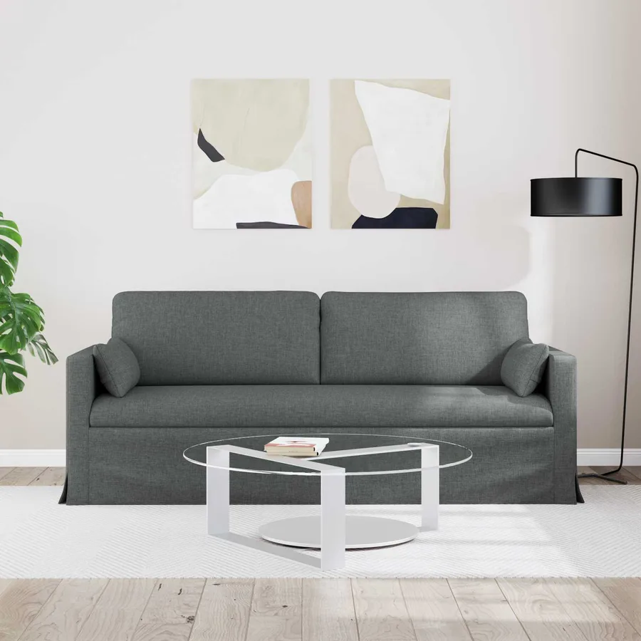 Canapé Gris foncé 198 x 78 x 80 cm tissu - 3
