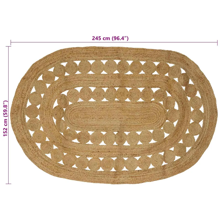 Tapis de surface Naturel 152 x 245 cm Jute - 7