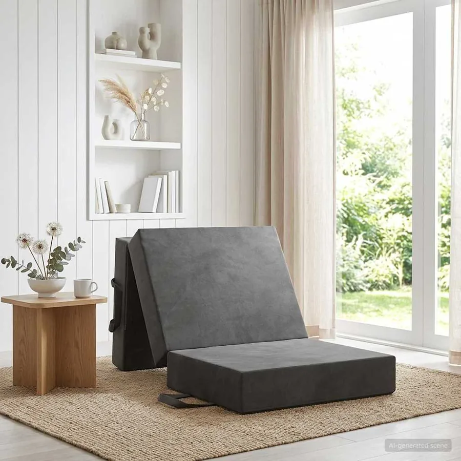 Canapé-lit pliable 75 x 67 x 45 cm Gris foncé