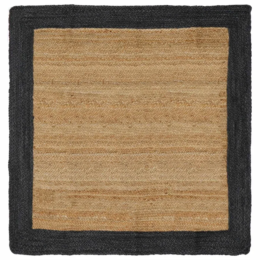 Tapis de surface Gris foncé 160 x 160 cm Jute