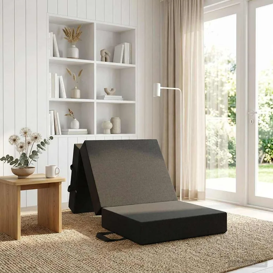 Canapé-lit pliable 90 x 63 x 45 cm Gris foncé