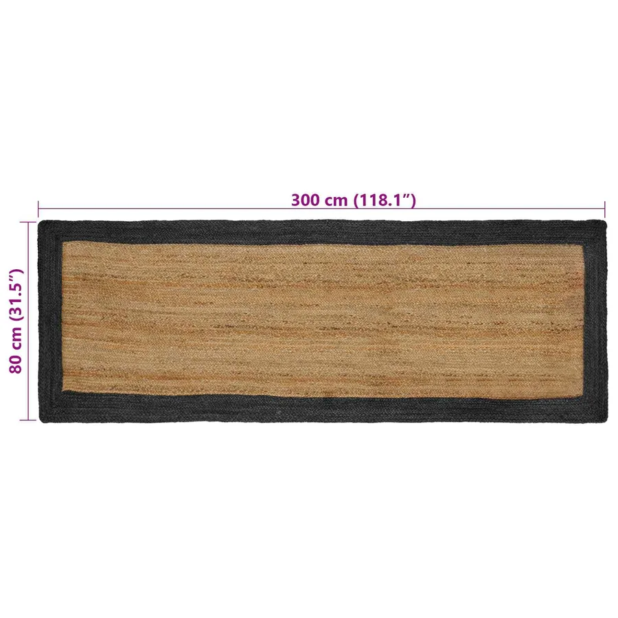 Tapis de surface Gris foncé 80 x 300 cm Jute - 8