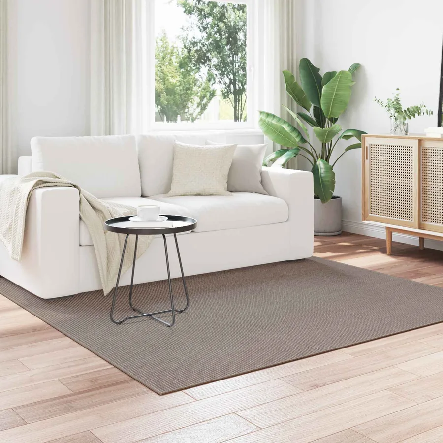 Tapis de surface LUGO Crème et Taupe 120 x 120 cm Polyester